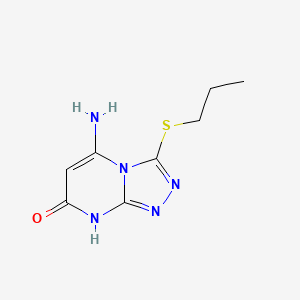 molecular formula C8H11N5OS B6012424 5-amino-3-(propylthio)[1,2,4]triazolo[4,3-a]pyrimidin-7-ol 