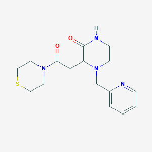 molecular formula C16H22N4O2S B6012428 3-[2-oxo-2-(4-thiomorpholinyl)ethyl]-4-(2-pyridinylmethyl)-2-piperazinone 
