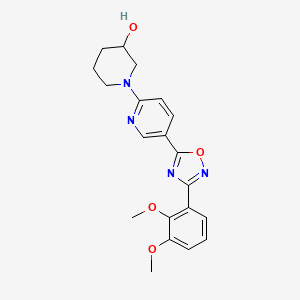 molecular formula C20H22N4O4 B6012435 1-{5-[3-(2,3-dimethoxyphenyl)-1,2,4-oxadiazol-5-yl]-2-pyridinyl}-3-piperidinol 