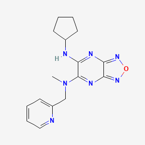 molecular formula C16H19N7O B6012466 N'-cyclopentyl-N-methyl-N-(2-pyridinylmethyl)[1,2,5]oxadiazolo[3,4-b]pyrazine-5,6-diamine 