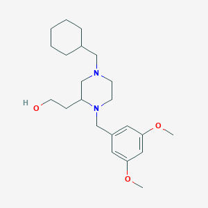 molecular formula C22H36N2O3 B6012520 2-[4-(cyclohexylmethyl)-1-(3,5-dimethoxybenzyl)-2-piperazinyl]ethanol 