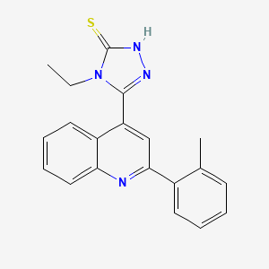 4-ethyl-5-[2-(2-methylphenyl)-4-quinolinyl]-4H-1,2,4-triazole-3-thiol