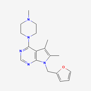 molecular formula C18H23N5O B6012545 7-(2-furylmethyl)-5,6-dimethyl-4-(4-methyl-1-piperazinyl)-7H-pyrrolo[2,3-d]pyrimidine 