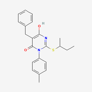 molecular formula C22H24N2O2S B6012550 5-benzyl-2-(sec-butylthio)-6-hydroxy-3-(4-methylphenyl)-4(3H)-pyrimidinone 