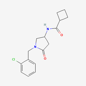molecular formula C16H19ClN2O2 B6012568 N-[1-(2-chlorobenzyl)-5-oxo-3-pyrrolidinyl]cyclobutanecarboxamide 