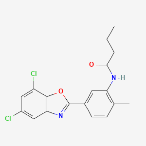 molecular formula C18H16Cl2N2O2 B6012580 N-[5-(5,7-dichloro-1,3-benzoxazol-2-yl)-2-methylphenyl]butanamide 