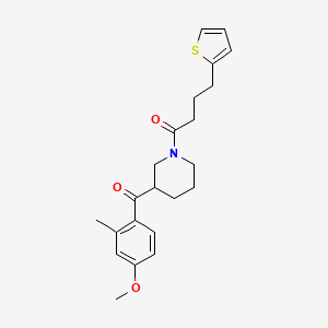 molecular formula C22H27NO3S B6012603 (4-methoxy-2-methylphenyl){1-[4-(2-thienyl)butanoyl]-3-piperidinyl}methanone 