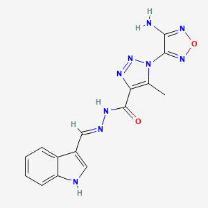 molecular formula C15H13N9O2 B6012606 1-(4-amino-1,2,5-oxadiazol-3-yl)-N'-(1H-indol-3-ylmethylene)-5-methyl-1H-1,2,3-triazole-4-carbohydrazide 