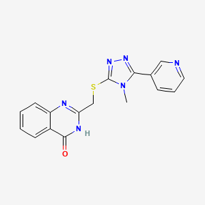 molecular formula C17H14N6OS B6012608 2-({[4-methyl-5-(3-pyridinyl)-4H-1,2,4-triazol-3-yl]thio}methyl)-4(3H)-quinazolinone 