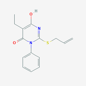 molecular formula C15H16N2O2S B6012611 2-(allylthio)-5-ethyl-6-hydroxy-3-phenyl-4(3H)-pyrimidinone CAS No. 5355-22-6