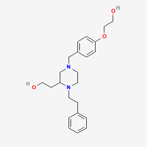 molecular formula C23H32N2O3 B6012623 2-[4-[4-(2-hydroxyethoxy)benzyl]-1-(2-phenylethyl)-2-piperazinyl]ethanol 