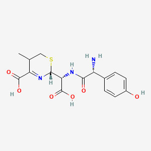 molecular formula C16H19N3O6S B601265 2-((R)-(((2R)-2-Amino-2-(4-hydroxyphenyl)acetyl)amino)carboxymethyl)-5-methyl-5,6-dihydro-2H-1,3-thiazine-4-carboxylic acid, (2R,5RS)- CAS No. 147103-96-6
