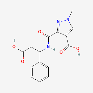 molecular formula C15H15N3O5 B6012652 3-{[(2-carboxy-1-phenylethyl)amino]carbonyl}-1-methyl-1H-pyrazole-4-carboxylic acid 