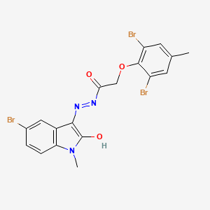 molecular formula C18H14Br3N3O3 B6012667 N'-(5-bromo-1-methyl-2-oxo-1,2-dihydro-3H-indol-3-ylidene)-2-(2,6-dibromo-4-methylphenoxy)acetohydrazide 