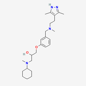 molecular formula C25H40N4O2 B6012673 1-[cyclohexyl(methyl)amino]-3-(3-{[[2-(3,5-dimethyl-1H-pyrazol-4-yl)ethyl](methyl)amino]methyl}phenoxy)-2-propanol 
