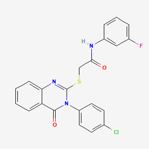 molecular formula C22H15ClFN3O2S B6012674 2-{[3-(4-chlorophenyl)-4-oxo-3,4-dihydro-2-quinazolinyl]thio}-N-(3-fluorophenyl)acetamide CAS No. 477330-97-5