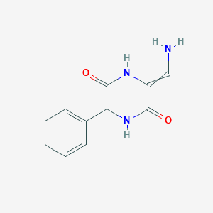 molecular formula C11H11N3O2 B601268 3-(Aminomethylidene)-6-phenylpiperazine-2,5-dione CAS No. 65870-51-1