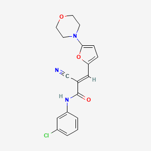 molecular formula C18H16ClN3O3 B6012691 N-(3-chlorophenyl)-2-cyano-3-[5-(4-morpholinyl)-2-furyl]acrylamide 