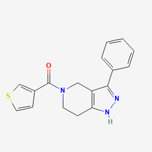 molecular formula C17H15N3OS B6012697 3-phenyl-5-(3-thienylcarbonyl)-4,5,6,7-tetrahydro-1H-pyrazolo[4,3-c]pyridine 