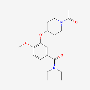 molecular formula C19H28N2O4 B6012720 3-[(1-acetyl-4-piperidinyl)oxy]-N,N-diethyl-4-methoxybenzamide 