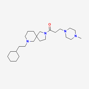 molecular formula C24H44N4O B6012728 7-(2-cyclohexylethyl)-2-[3-(4-methyl-1-piperazinyl)propanoyl]-2,7-diazaspiro[4.5]decane 