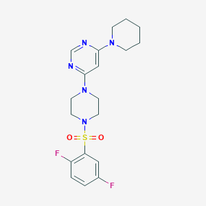 molecular formula C19H23F2N5O2S B6012731 4-{4-[(2,5-difluorophenyl)sulfonyl]-1-piperazinyl}-6-(1-piperidinyl)pyrimidine 