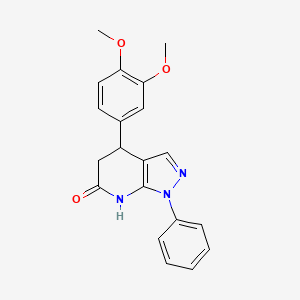 molecular formula C20H19N3O3 B6012734 4-(3,4-dimethoxyphenyl)-1-phenyl-1,4,5,7-tetrahydro-6H-pyrazolo[3,4-b]pyridin-6-one 