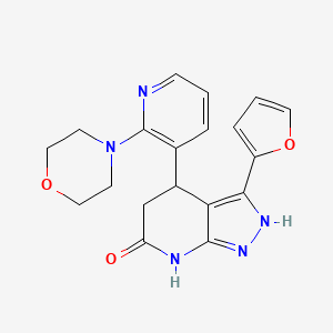 molecular formula C19H19N5O3 B6012757 3-(2-furyl)-4-(2-morpholin-4-ylpyridin-3-yl)-1,4,5,7-tetrahydro-6H-pyrazolo[3,4-b]pyridin-6-one 