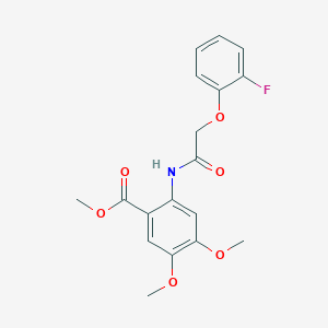 molecular formula C18H18FNO6 B6012762 methyl 2-{[(2-fluorophenoxy)acetyl]amino}-4,5-dimethoxybenzoate 