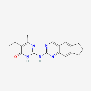 molecular formula C19H21N5O B6012792 5-ethyl-6-methyl-2-[(4-methyl-7,8-dihydro-6H-cyclopenta[g]quinazolin-2-yl)amino]-4(3H)-pyrimidinone 