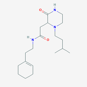 molecular formula C19H33N3O2 B6012806 N-[2-(1-cyclohexen-1-yl)ethyl]-2-[1-(3-methylbutyl)-3-oxo-2-piperazinyl]acetamide 