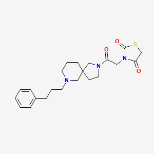 molecular formula C22H29N3O3S B6012811 3-{2-oxo-2-[7-(3-phenylpropyl)-2,7-diazaspiro[4.5]dec-2-yl]ethyl}-1,3-thiazolidine-2,4-dione 