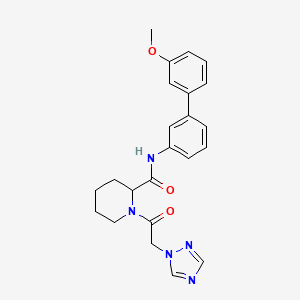 molecular formula C23H25N5O3 B6012818 N-(3'-methoxy-3-biphenylyl)-1-(1H-1,2,4-triazol-1-ylacetyl)-2-piperidinecarboxamide 