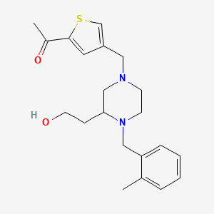 molecular formula C21H28N2O2S B6012826 1-(4-{[3-(2-hydroxyethyl)-4-(2-methylbenzyl)-1-piperazinyl]methyl}-2-thienyl)ethanone 