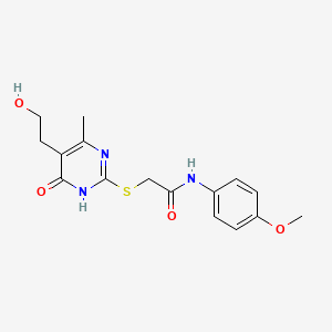 molecular formula C16H19N3O4S B6012827 2-{[5-(2-hydroxyethyl)-4-methyl-6-oxo-1,6-dihydro-2-pyrimidinyl]thio}-N-(4-methoxyphenyl)acetamide 