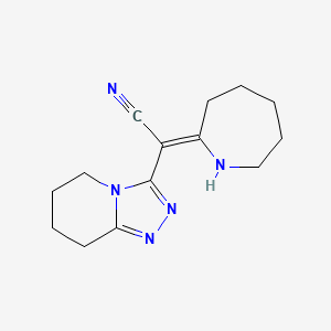 molecular formula C14H19N5 B6012864 azepan-2-ylidene(5,6,7,8-tetrahydro[1,2,4]triazolo[4,3-a]pyridin-3-yl)acetonitrile 