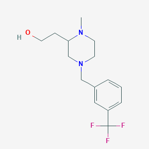 molecular formula C15H21F3N2O B6012867 2-{1-methyl-4-[3-(trifluoromethyl)benzyl]-2-piperazinyl}ethanol 