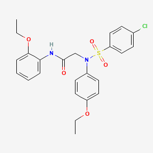 molecular formula C24H25ClN2O5S B6012870 N~2~-[(4-chlorophenyl)sulfonyl]-N~1~-(2-ethoxyphenyl)-N~2~-(4-ethoxyphenyl)glycinamide 