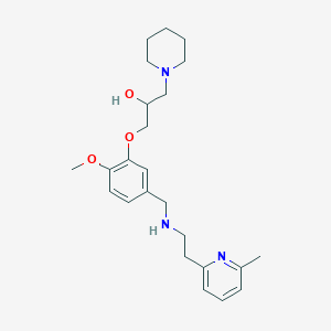 molecular formula C24H35N3O3 B6012894 1-[2-methoxy-5-({[2-(6-methyl-2-pyridinyl)ethyl]amino}methyl)phenoxy]-3-(1-piperidinyl)-2-propanol 
