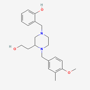molecular formula C22H30N2O3 B6012916 2-{[3-(2-hydroxyethyl)-4-(4-methoxy-3-methylbenzyl)-1-piperazinyl]methyl}phenol 