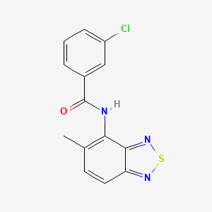 molecular formula C14H10ClN3OS B6012921 3-chloro-N-(5-methyl-2,1,3-benzothiadiazol-4-yl)benzamide 