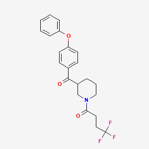 molecular formula C22H22F3NO3 B6012924 (4-phenoxyphenyl)[1-(4,4,4-trifluorobutanoyl)-3-piperidinyl]methanone 