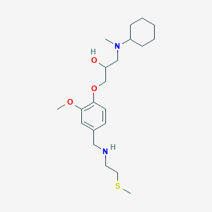 molecular formula C21H36N2O3S B6012941 1-[cyclohexyl(methyl)amino]-3-[2-methoxy-4-({[2-(methylthio)ethyl]amino}methyl)phenoxy]-2-propanol 