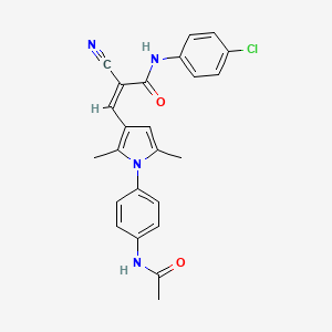 molecular formula C24H21ClN4O2 B6012956 3-{1-[4-(acetylamino)phenyl]-2,5-dimethyl-1H-pyrrol-3-yl}-N-(4-chlorophenyl)-2-cyanoacrylamide 