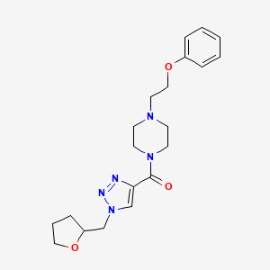 molecular formula C20H27N5O3 B6012980 1-(2-phenoxyethyl)-4-{[1-(tetrahydro-2-furanylmethyl)-1H-1,2,3-triazol-4-yl]carbonyl}piperazine 