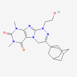 molecular formula C21H28N6O3 B6012988 3-(1-adamantyl)-1-(2-hydroxyethyl)-7,9-dimethyl-1,4-dihydro[1,2,4]triazino[3,4-f]purine-6,8(7H,9H)-dione 