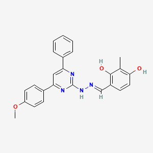 molecular formula C25H22N4O3 B6012991 2,4-dihydroxy-3-methylbenzaldehyde [4-(4-methoxyphenyl)-6-phenyl-2-pyrimidinyl]hydrazone 