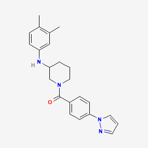 molecular formula C23H26N4O B6012995 N-(3,4-dimethylphenyl)-1-[4-(1H-pyrazol-1-yl)benzoyl]-3-piperidinamine 