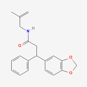 molecular formula C20H21NO3 B6013002 3-(1,3-benzodioxol-5-yl)-N-(2-methyl-2-propen-1-yl)-3-phenylpropanamide 