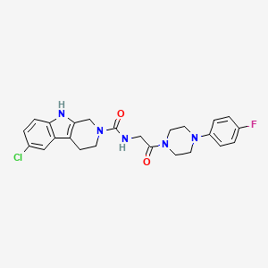 molecular formula C24H25ClFN5O2 B6013037 6-chloro-N-{2-[4-(4-fluorophenyl)-1-piperazinyl]-2-oxoethyl}-1,3,4,9-tetrahydro-2H-beta-carboline-2-carboxamide 